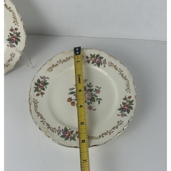 Fruit And Roses (R1294) by Homer Laughlin 6” Salad Or Dessert Plates 1950 Set 5 - Picture 2 of 3